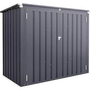 5 ft. W x 3 ft. D Outdoor Galvanized Steel Horizontal Metal Shed with Lockable Multi-Opening Door Grey (16.2 sq. ft.)