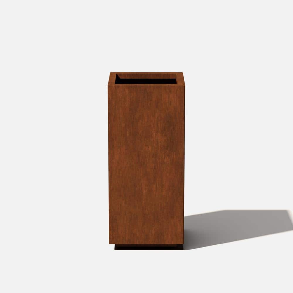 Elegant Corten Steel 24 Gallon Square Pedestal Planter