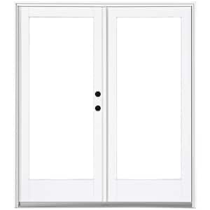 60 in. x 80 in. Fiberglass Smooth White Left-Hand Inswing Hinged Patio Door