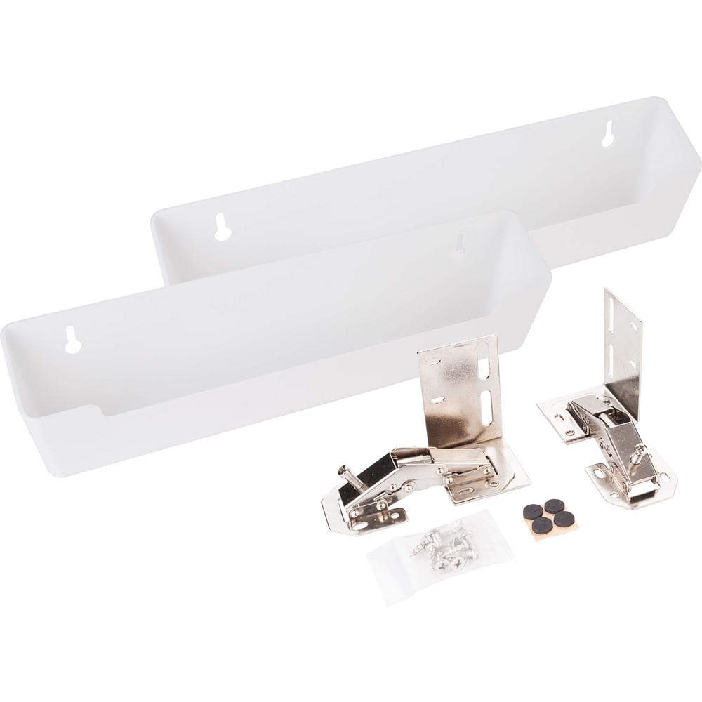 Plastic Tip-Out 11-11/16 in. W White 2 Shallow Tray Set, In-Cabinet Sink Fr
