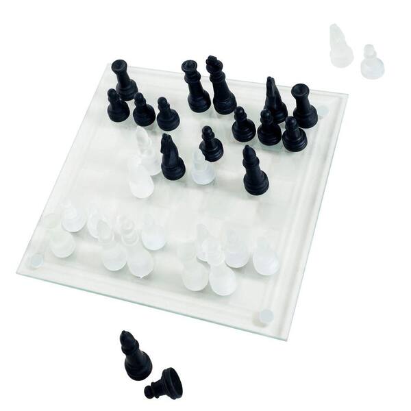 Trademark Games Elegant Glass Chess and Checker Board Set