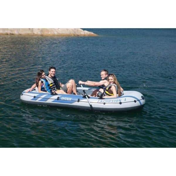 Intex Excursion 4 Inflatable Rafting Fishing 4-Person Boat Set