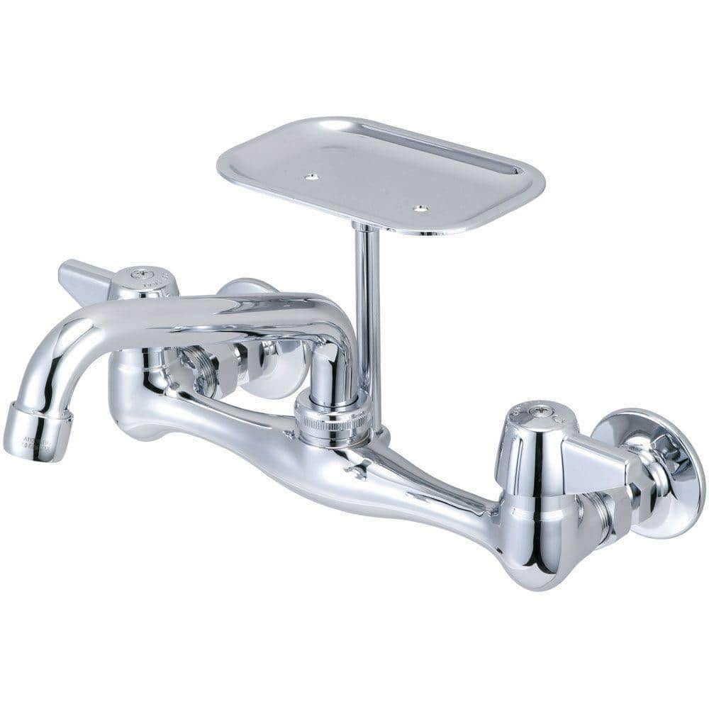 Central Brass 2 Handle Kitchen Faucet On 8 In Centers In Pvd Polished Chrome 0048 Ua3 The Home Depot