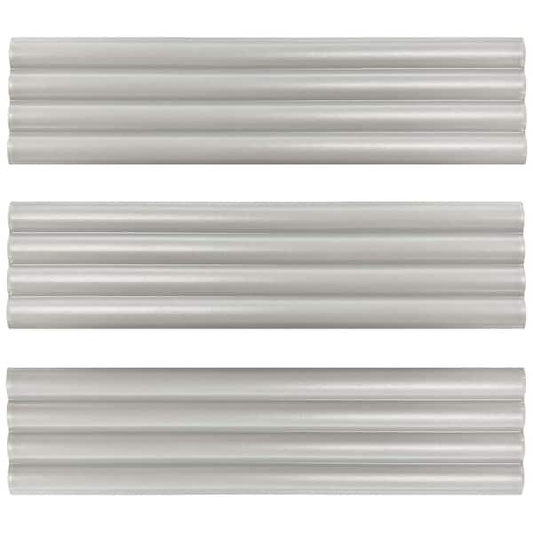 Ceramic Flute Subway 3"x 12"x 10mm Wall Tile Case - Gray (20 PCS/5 Sq. Ft.)