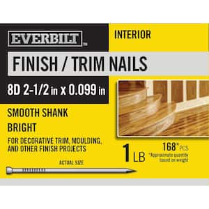 8D 2-1/2 in. Finish/Trim Nails Bright 1 lb (Approximately 168 Pieces)