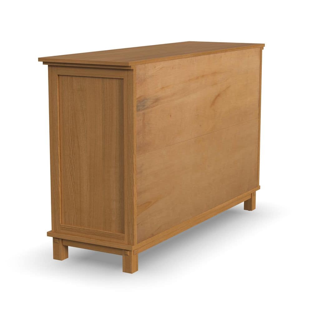 Oak Park Light Brown Wood Queen Bedroom Set with Nightstand and Dresser