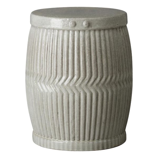 Emissary Dolly Tub 22 in. H Gray Round Ceramic Garden Stool