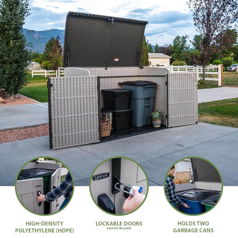 Tan and Brown Heavy Duty Horizontal Storage Shed