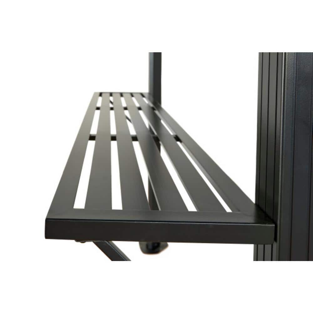 Dakota 6' x 9' Black Aluminum Grill Gazebo with Steel Roof