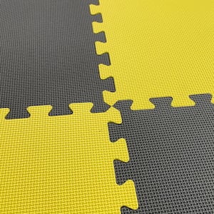 Premium Yellow 24 in. W x 24 in. L Foam Kids and Gym Interlocking Tiles (58.1 sq. ft.) (15-Pack)
