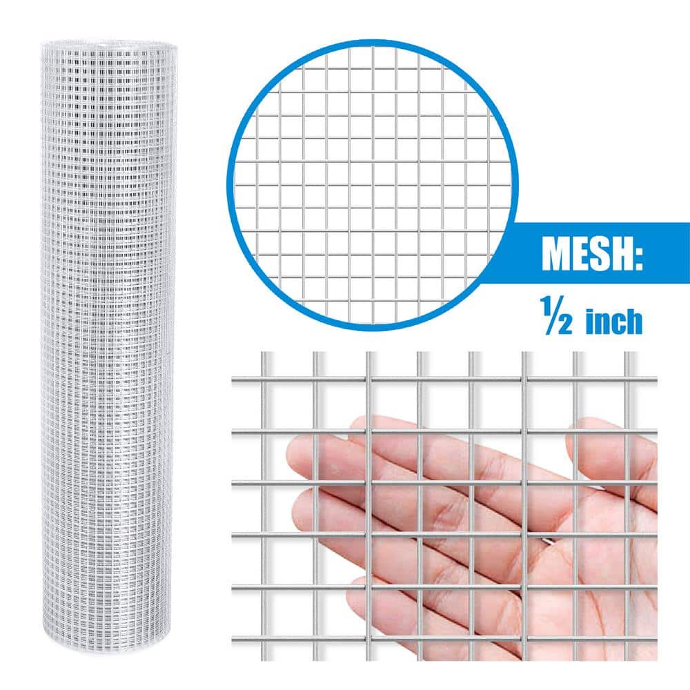 Galvanized Metal Chicken Wire Mesh for Garden and Security, 3' x 5'