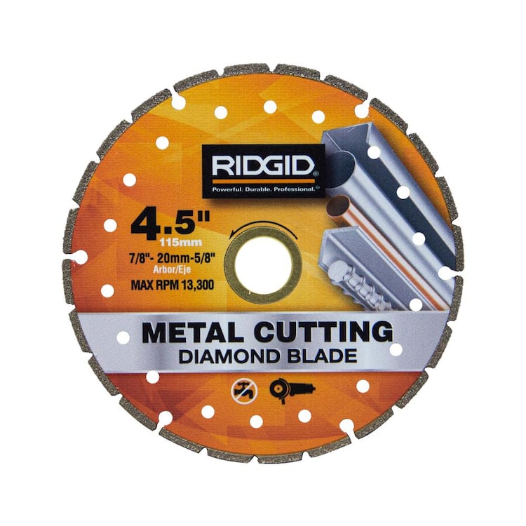 RIDGID 4.5 in. Metal Segmented Rim Cutting Diamond saw blade for metal cutting