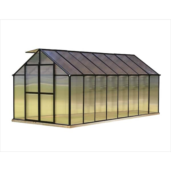 Monticello 8 ft. x 16 ft. Black Greenhouse