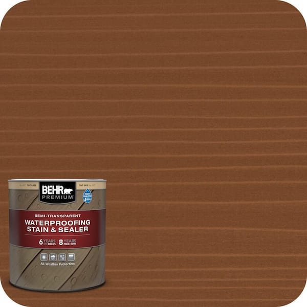 BEHR PREMIUM 1 qt. #ST-135 Sable Semi-Transparent Waterproofing Exterior Wood Stain and Sealer