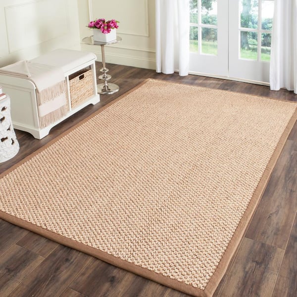 Natural Fiber Beige 5 ft. x 8 ft. Solid Area Rug