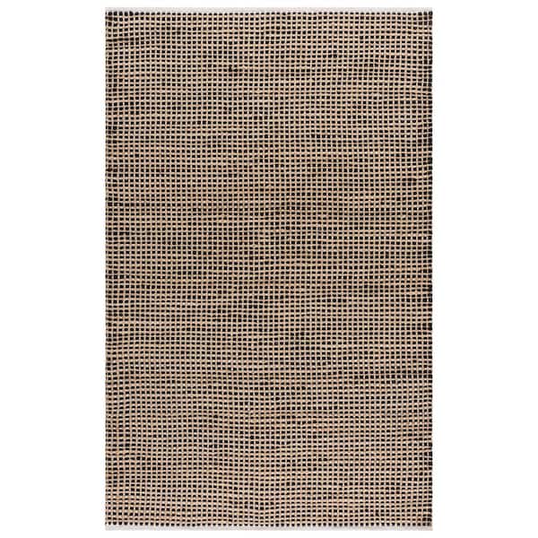 Cape Cod 3 ft. x 5 ft. Natural/Black Distressed Abstract Area Rug