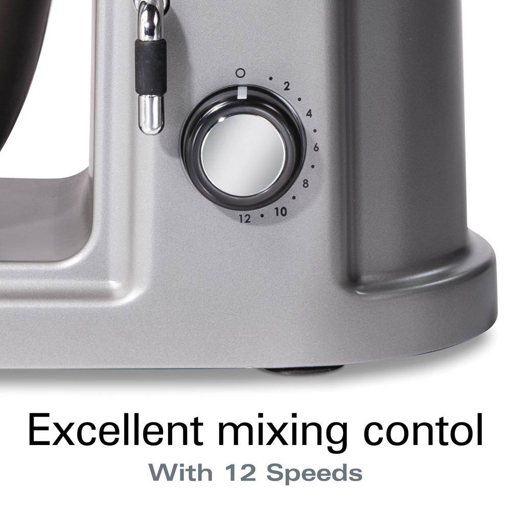 Hamilton Beach Silver 12-Speed Stainless Steel Stand Mixer
