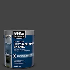 1 gal. #S-H-790 Black Suede Urethane Alkyd Semi-Gloss Enamel Interior/Exterior Paint