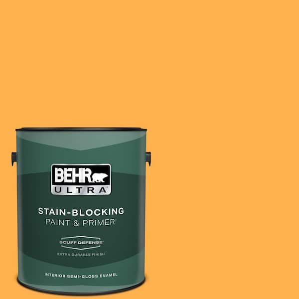 BEHR ULTRA 1 gal. #P250-6 Splendor Gold Extra Durable Semi-Gloss Enamel Interior Paint & Primer