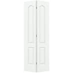 30 in. x 80 in. Camden White Painted Textured Molded Composite MDF Closet Bi-fold Door