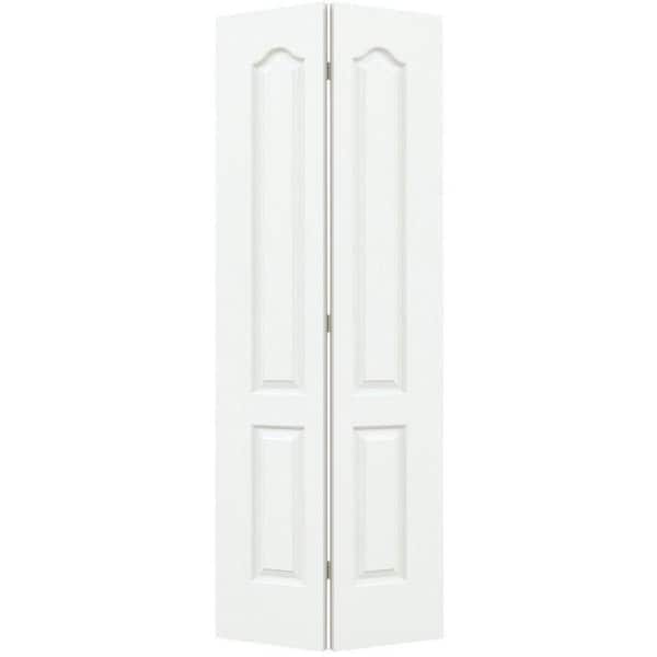 JELD-WEN 30 in. x 80 in. Camden White Painted Textured Molded Composite MDF Closet Bi-fold Door