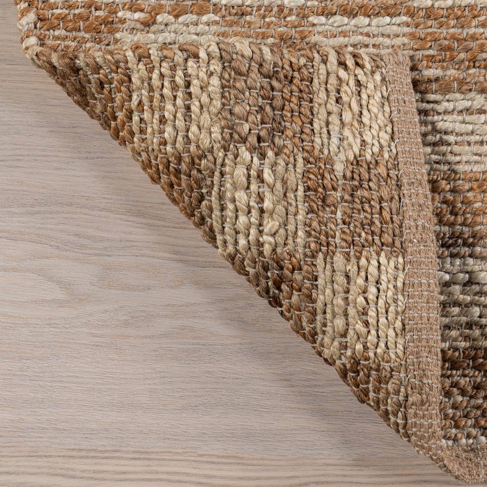 Natural Checkered Flat Woven Jute 4' x 6' Area Rug