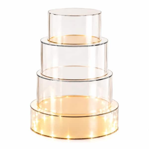 Set of 2 Clear Acrylic Serving Bowls Round Fillable Salad Bowl Display 6 Inch and 10 Inch with Removable Lids