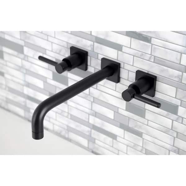 Concord 2-Handle Wall-Mount Roman Tub Faucet in Matte Black (Valve Included)