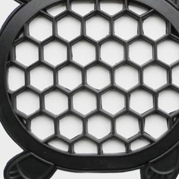 Black 17 in. x 13 in. Rubber Non-Slip Indoor / Outdoor Door Mat