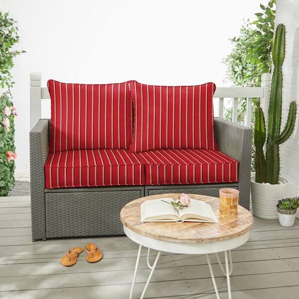 SORRA HOME 25 x 23 Sunbrella Harwood Crimson Deep Seating Indoor