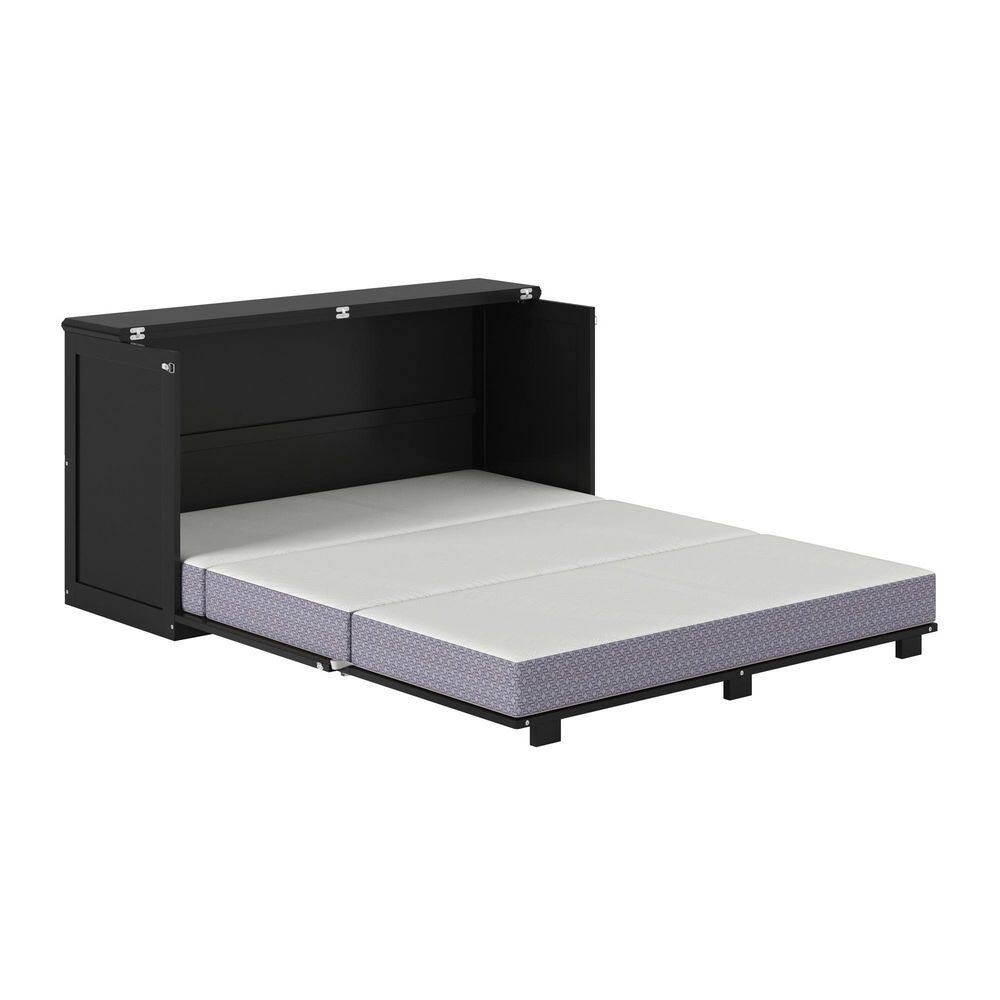 Westfield Black Wood Frame Queen Low Profile Murphy Bed Chest with 6 in. Mattress - thumbnail 8