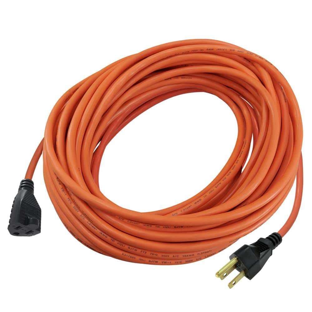 100 ft. 16-Gauge General Purpose Indoor/Outdoor Orange Extension Cord ...