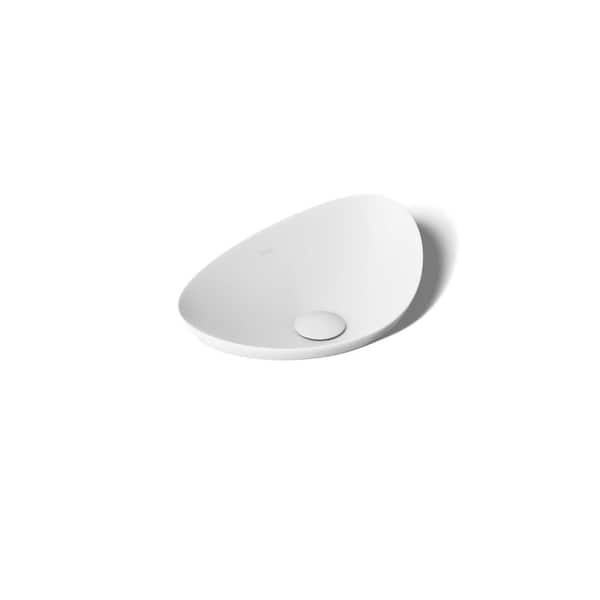 KOHLER Veil 21.1 in. x 6.88 in. Vessel Bathroom Sink in White Fireclay