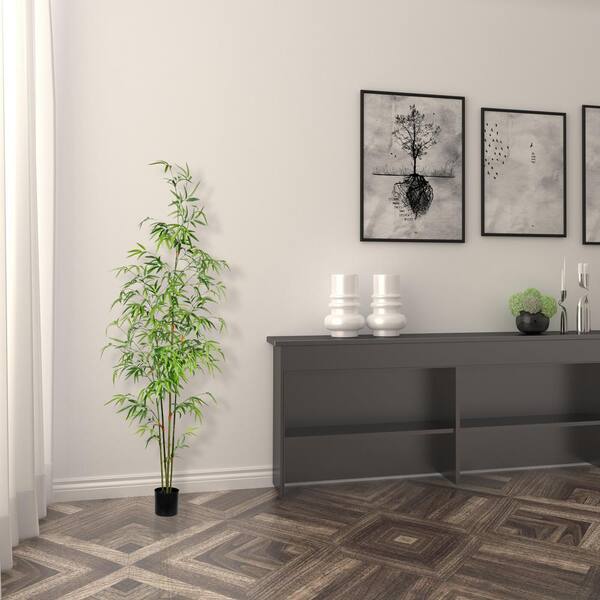 Vickerman 5 ft. Artificial Potted Mini Bamboo Tree