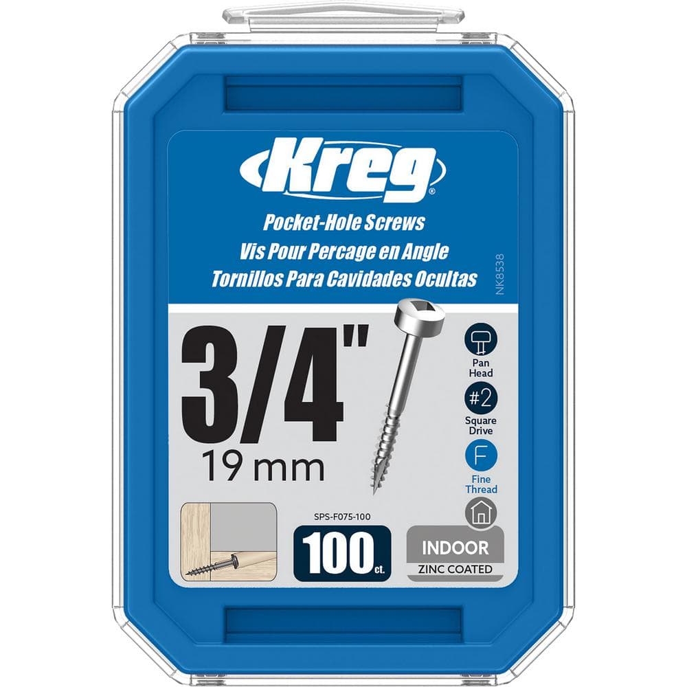 Kreg 3/4 Inch Zinc Coated Fine Thread Pocket-Hole Screws
