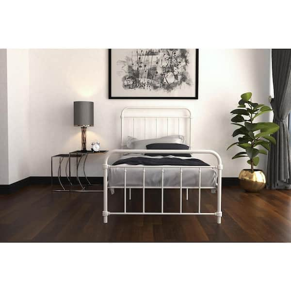 Windsor White Twin Metal Bed DE11107 - The Home Depot