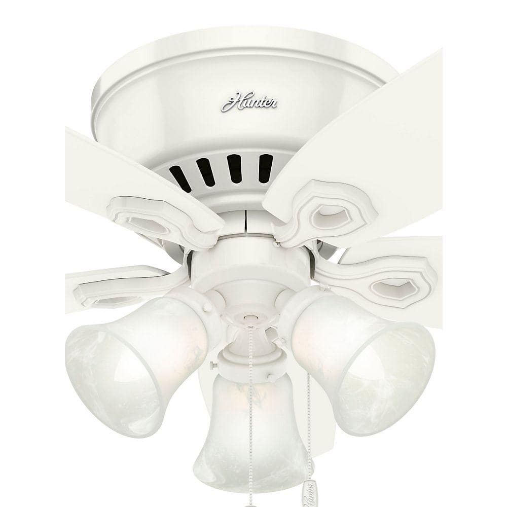 Snow White 42" Low Profile Ceiling Fan with LED Lights & WhisperWind Motor
