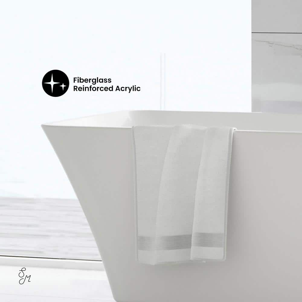 St. Tropez 60" White Acrylic Freestanding Bathtub
