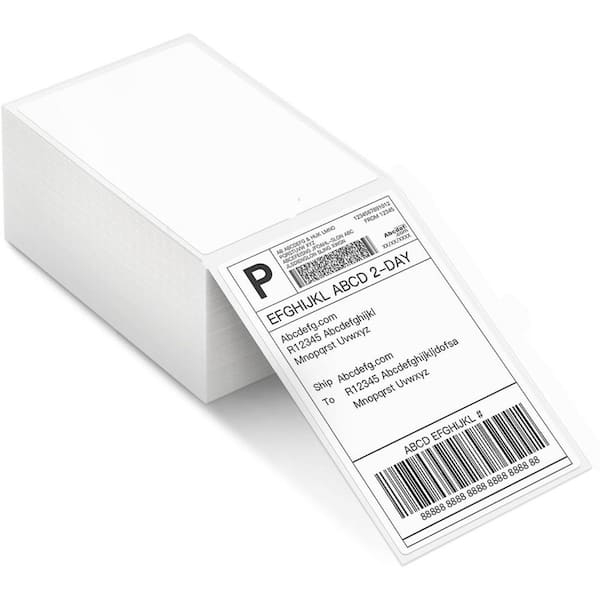 Unbranded 500 Fanfold Thermal Shipping Labels 4 x 6 in. Perforated Line Compatible with Thermal Printers Commercial Grade