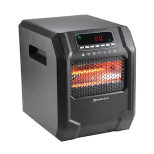 1,500-Watt Electric Digital Quartz Infrared Cabinet Space Heater with Remote Control in Black