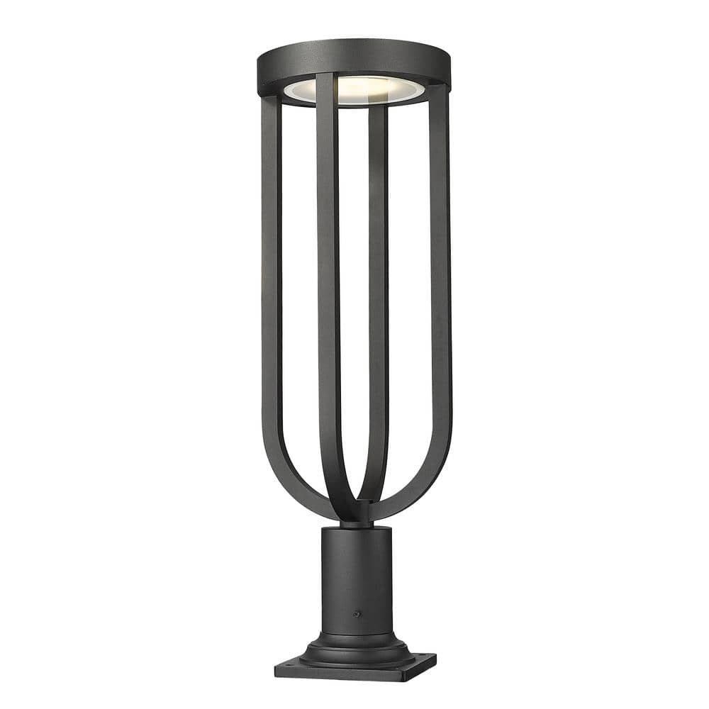 Leland 28.25 in. 1-Light Sand Black Aluminum Hardwired Outdoor Marine Grade