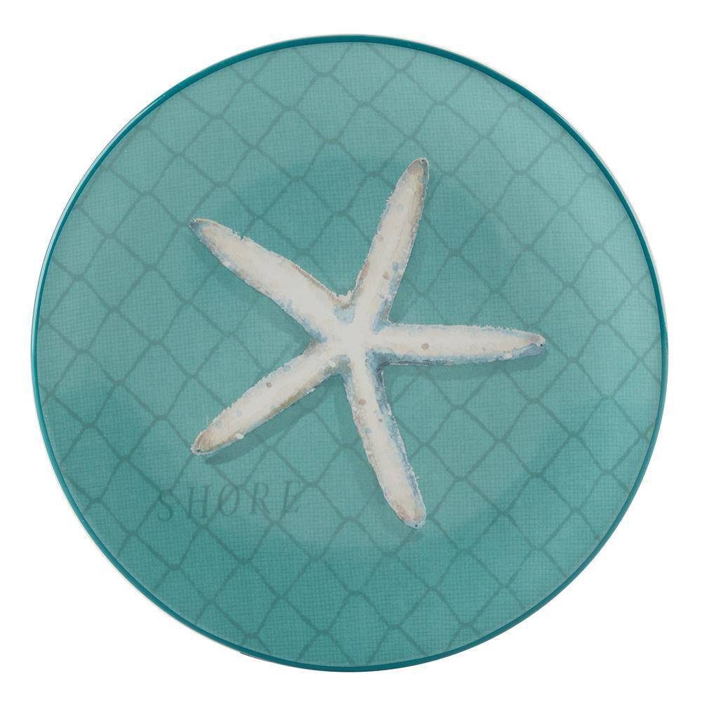 Ocean View Teal Ceramic 9" Salad Plates Set of 4