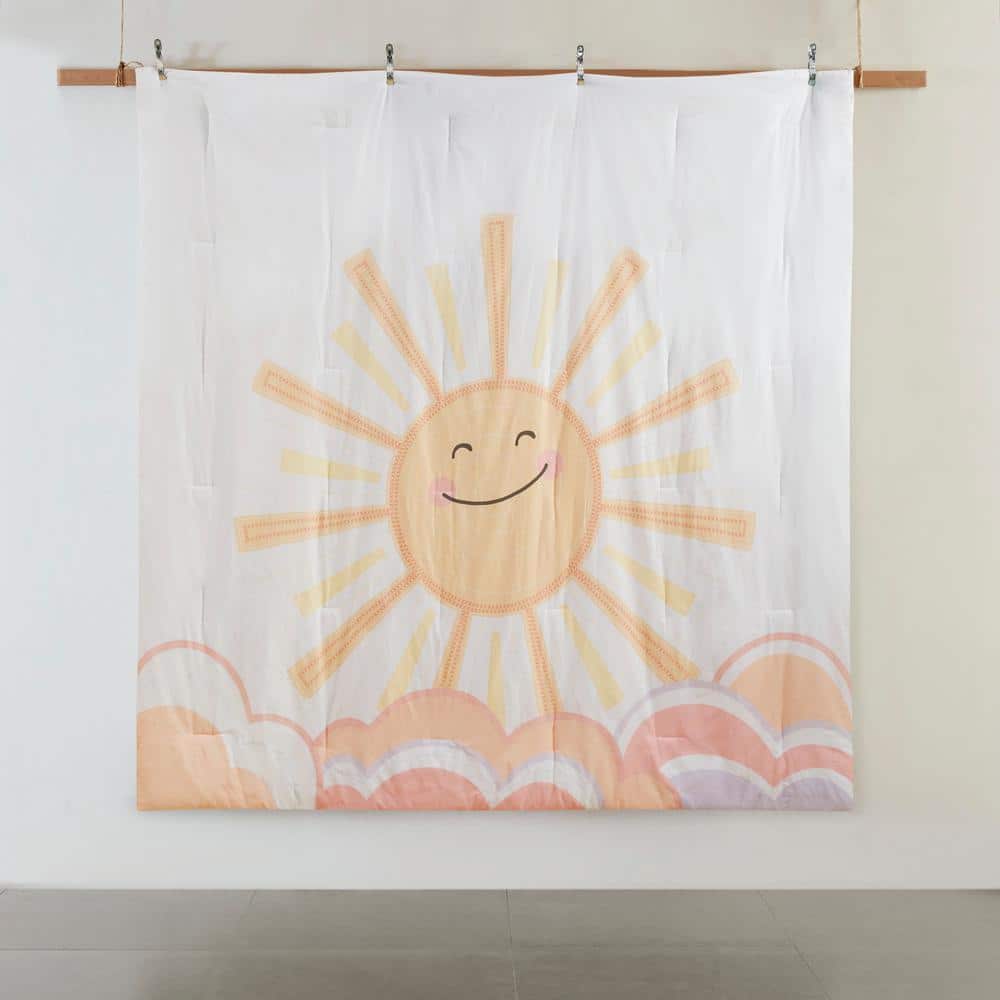 Twin Yellow Sunshine Reversible Cotton Comforter Set