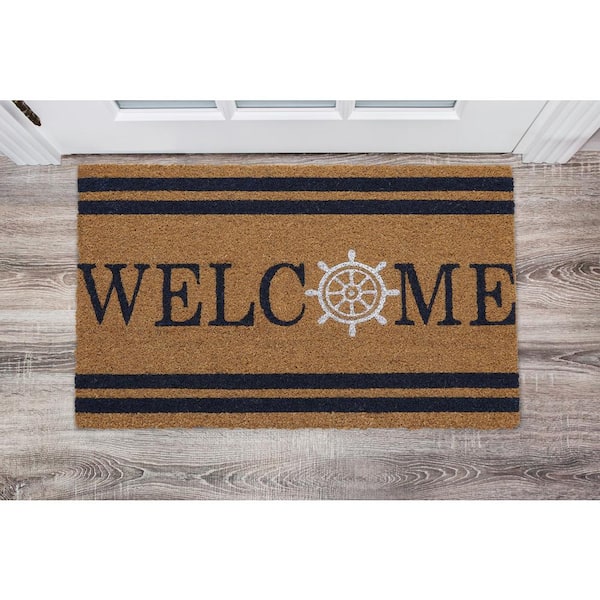 Natural Coir Welcome Rectangular Outdoor Doormat 18 x 30