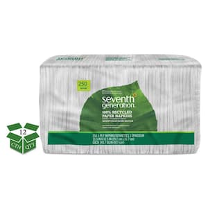 100% Recycled White Luncheon Napkins (250/Pack) (12 Packs Per Carton)