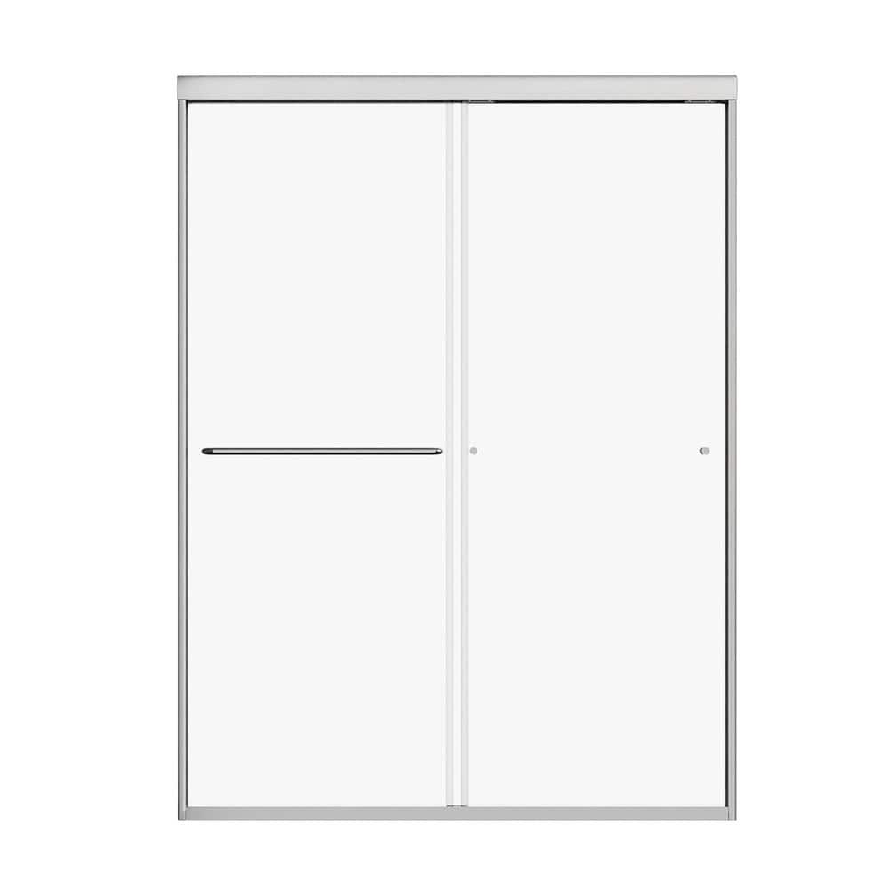 54 in. W x 72 in. H Sliding Framed Shower Door in Brushed Nickel Finish with Tempered Glass price history on PriceWatchPro
