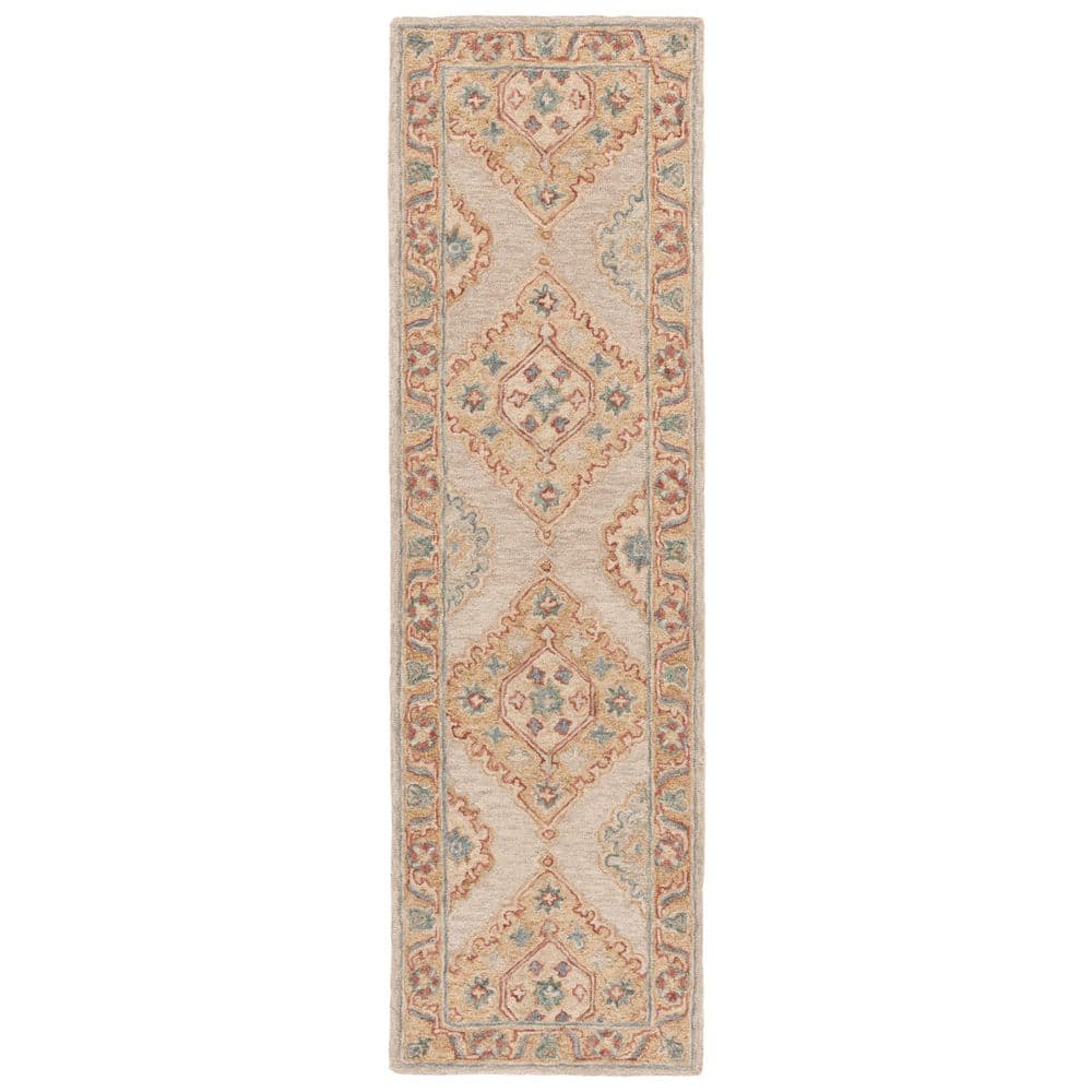 SAFAVIEH Metro Beige/Rust 2 ft. x 8 ft. Diamond Ornate Border Runner ...