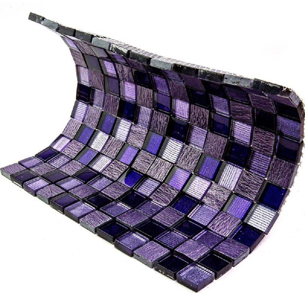 Phoenix 12" x 12" Purple Glass Mosaic Tile