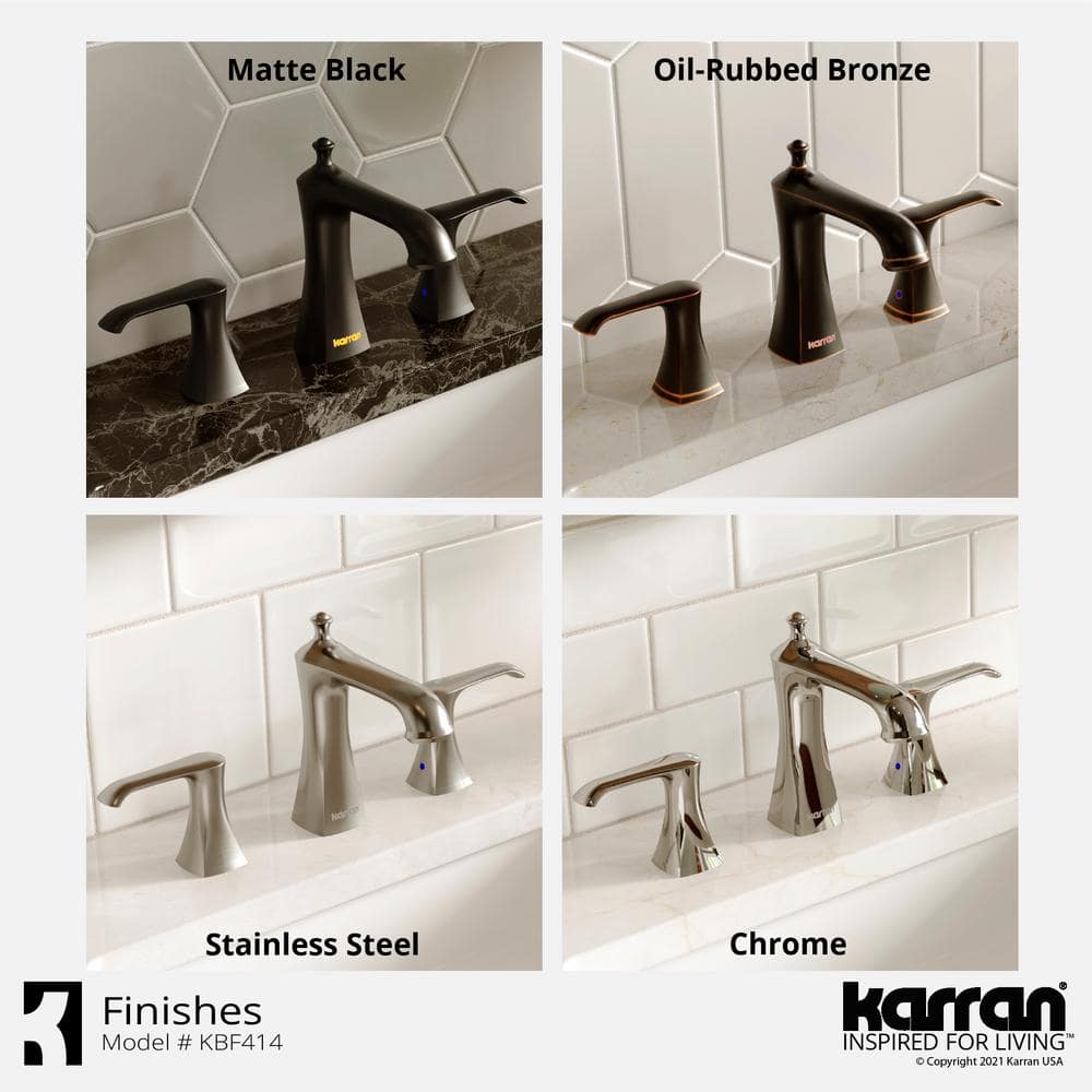Woodburn Stainless Steel 2-Handle Widespread Bathroom Faucet