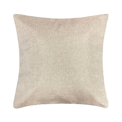 Solid Latte 18-inch Feather and Down Filled Throw Pillow Brown Color Modern Contemporary Transitional Cotton One 
